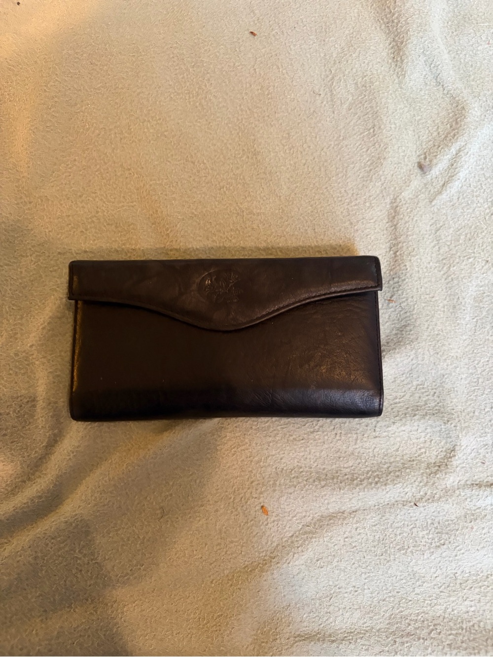 Buxton Woman’s Leather Wallet Clutch - navy blue